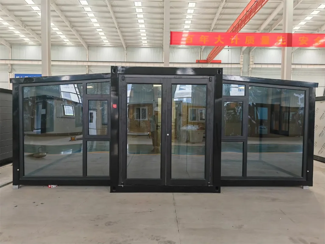 Casa contenedor expandible china de 20 pies, Villa móvil de doble alas para parque, patio, cocina, Material de acero para Exterior