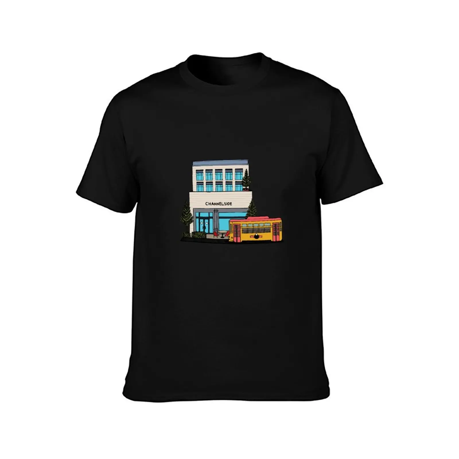 Trolley Passing Through Channelside in Tampa T-Shirt Work Comfort T-Shirt for Men