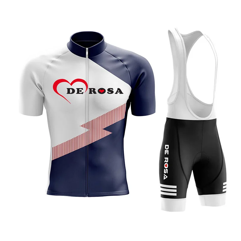 De Rosa cycling wear, men's breathable quick-dry short sleeve jersey and padded bib shorts set view 2