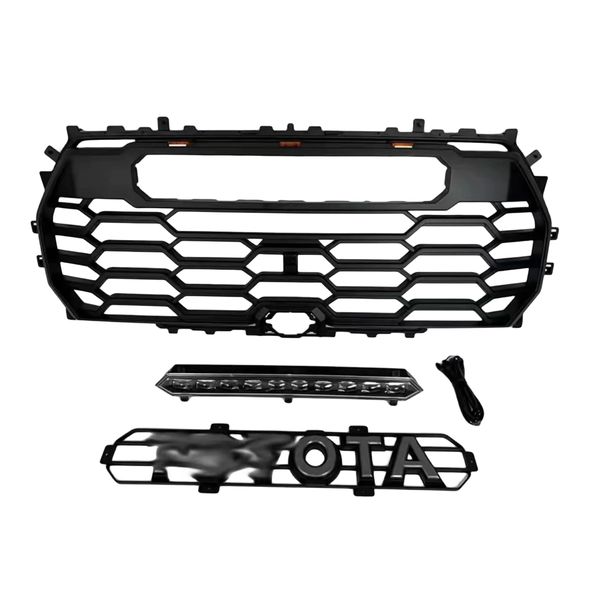 High quality Front Grille Bumper Mesh Grill with led light fits for TUNDRA ALL NEW 2022 2023 Black ABS