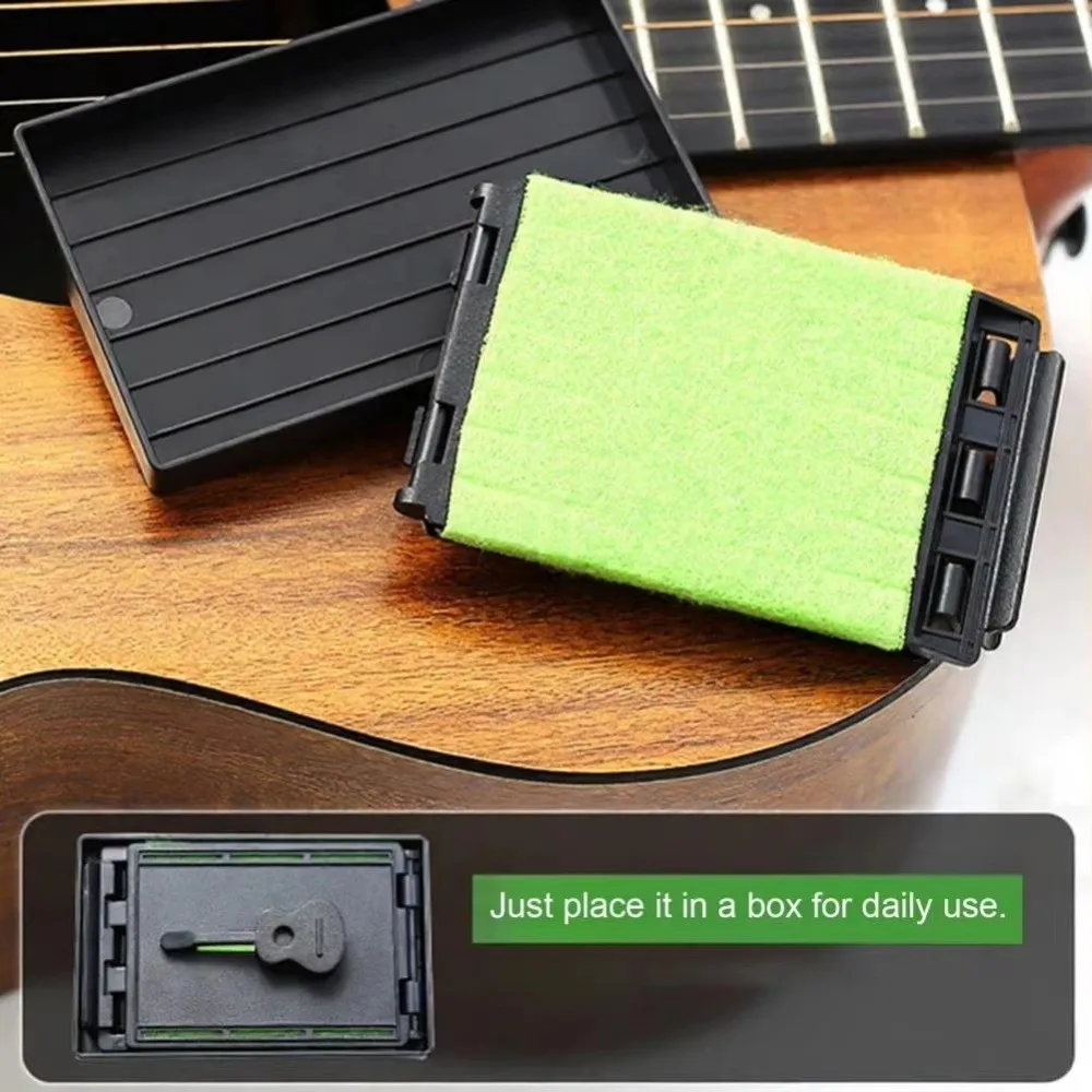 2Pcs Efficient Bass Strings Scrubber Ergonomic Protect Guitar String Cleaner Brush Green Save Time Guitar Fretboard Rub Violin