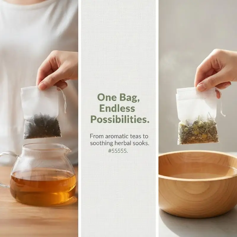 Disposable Tea Filter Bags 300Pcs Non-woven Fabric Drawstring Tea Infusers for Home Office Loose Leaf Herbal Tea Brewing Dispos