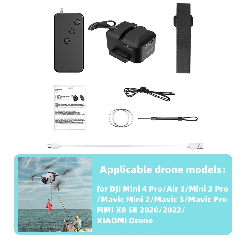 Lanzador Airdrop Para DJI Mini 4 Pro/Mini 3 Pro/Mini 2 SE Y Mavic 2 – Sistema De Liberación De Carga Para Drones