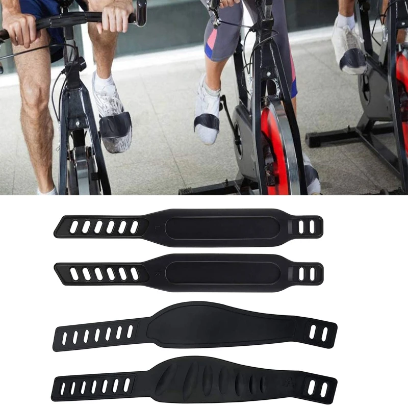 A Pair Exercise Bike Pedal Straps and Widened Straps for Spinning Exercise Bikes