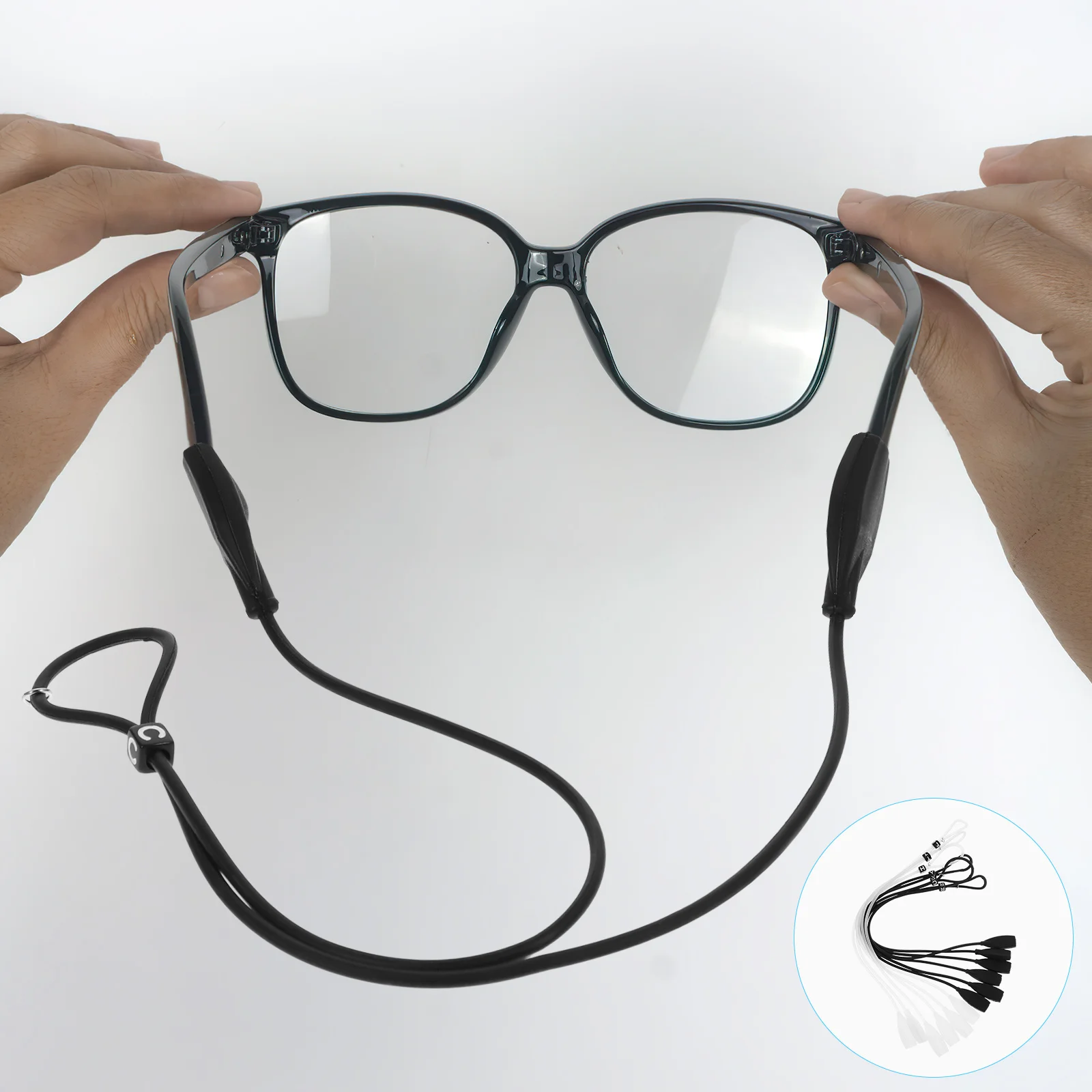 

6Pcs Eyeglass Cord Silicone Glasses Straps Adjustable Anti-Skid Lanyards Floatable for Boating Kayaking Surfing