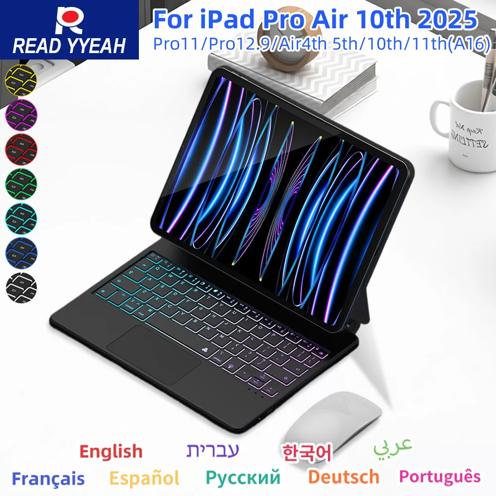 

Новая беспроводная Bluetooth-клавиатура Magic Keyboard для iPad 10-го поколения, iPad Pro 11, 12.9, 13, Air 4, Air 5, чехол для планшета, магнитные чехлы, Smart Cover