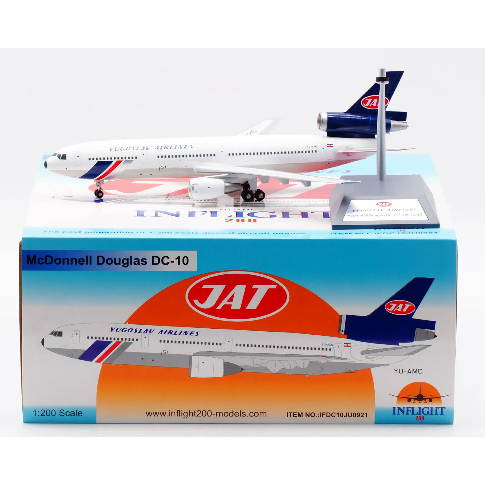 

IFDC10JU0921 Alloy Collectible Plane INFLIGHT 1:200 YUGOSLAV Airlines McDonnell Douglas DC-10-30 Diecast Aircraft Model YU-AMC