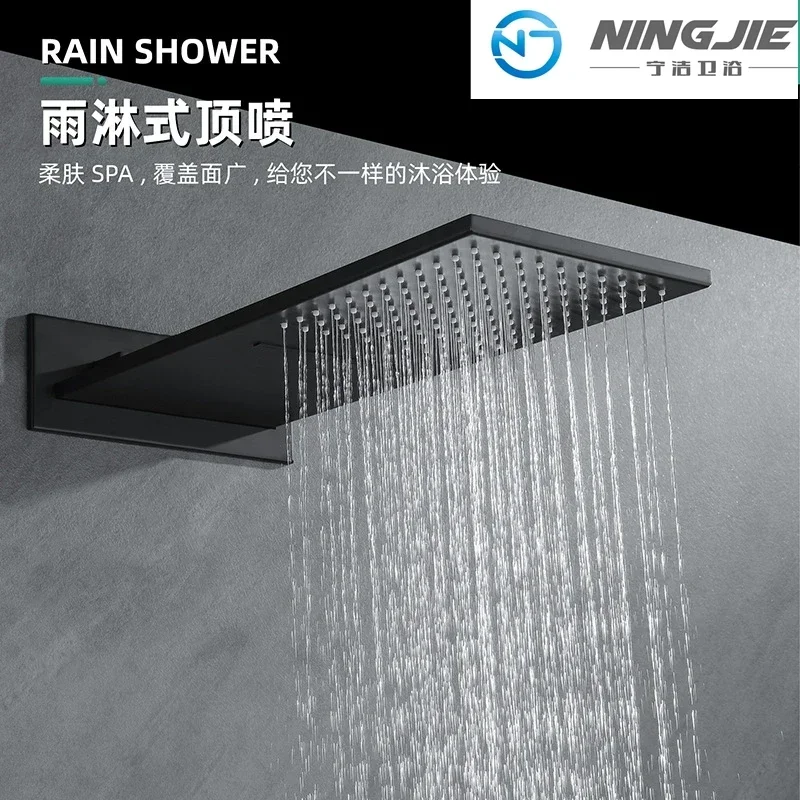 Bathroom Wall Mount Modern rain shower faucet set muti-functional top shower mixer