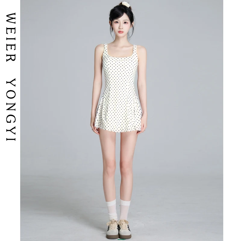 

Купальник-платье Sweet Style 2026: Новинка, модный квадратный вырез, на бретельках, для термальных источников и отпуска, скрывающий недостатки фигуры, с высокой эластичностью