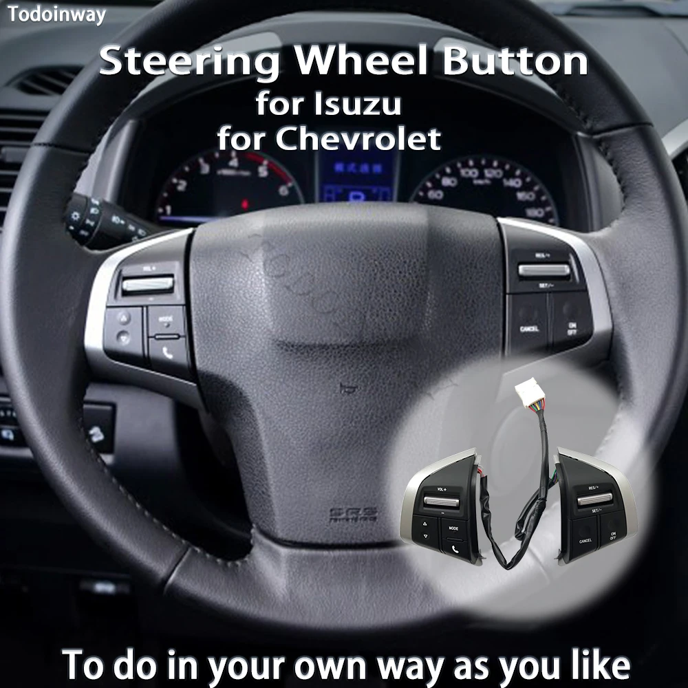 

Многофункциональный переключатель круиз-контроля с LED-подсветкой, кнопка регулировки громкости и аудио на руле для Isuzu D-MAX, Chevrolet S10, Trailblazer