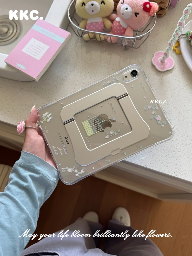 Strawberry Flower Metal Bracket New INS for iPad Pro11 2020 10.9 10.5 Air 5th 4th 3rd Gen iPad 9th 8/7th Shockproof Tablet Cover