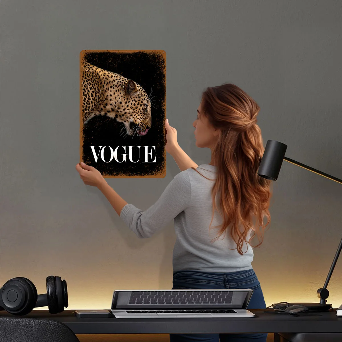Vogue Fashion Poster Metal Signs Animal Poster Vintage Metal Plates Custom Tinplate Sign for Wall Art Decoration Room Decor Bar