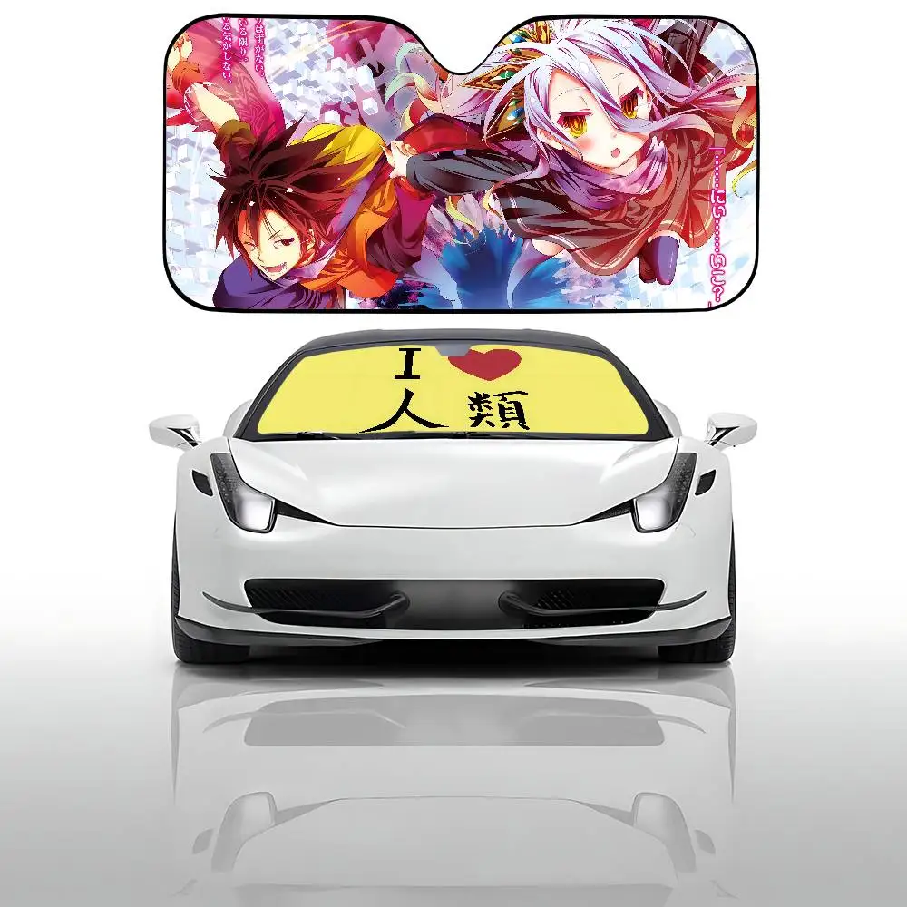 لا لعبة لا حياة أنيمي سيارة ظلة سيارة ظلة يغطي غطاء الزجاج الأمامي العالمي للطي قناع #5