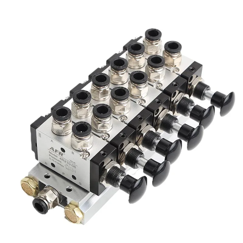 4R210-08 2F-10F Manual valve 2 Way 5 Position Push and pull Pneumatic switch of directional valve Combination Valve Manifold