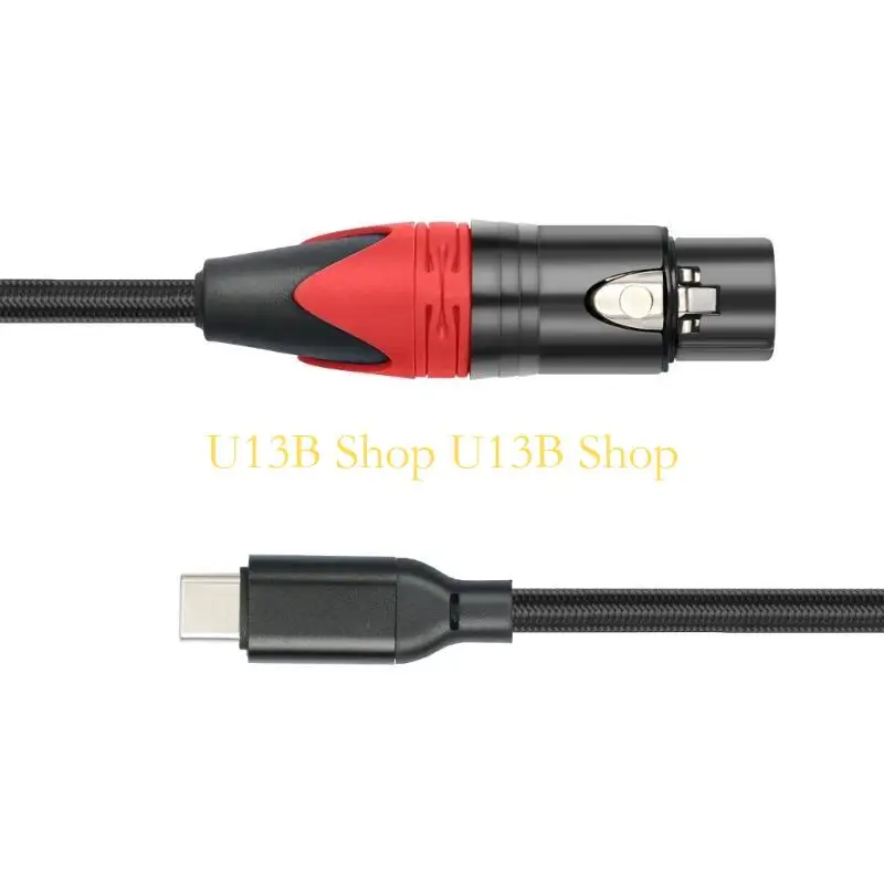 U13B USB C إلى كابل الميكروفون USB C إلى 3Pin كابل الميكروفون الإناث للتسجيل