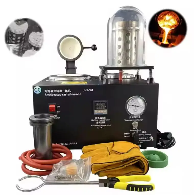 Metal Melting 2KG Furnace Jewellery Vacuum Casting Machine Metal Gold Silver Smelting Mold Jewellery Vacuum Casting Machine view 4