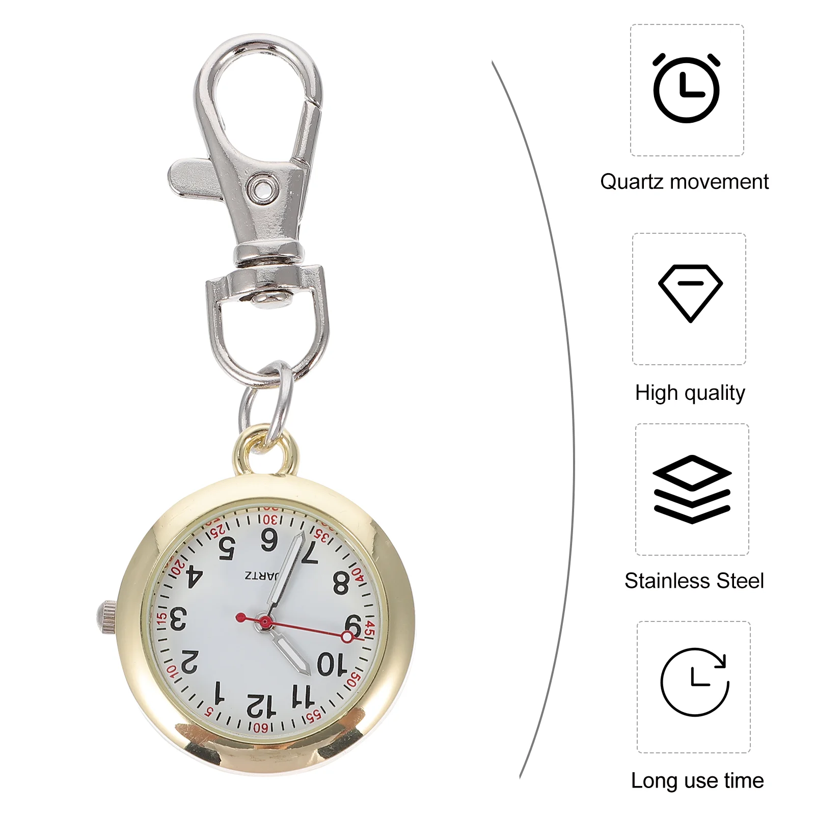 Reloj digital para mujer, enfermera, delicado cordón de bolsillo, llavero, relojes con clip de trabajo para enfermeras