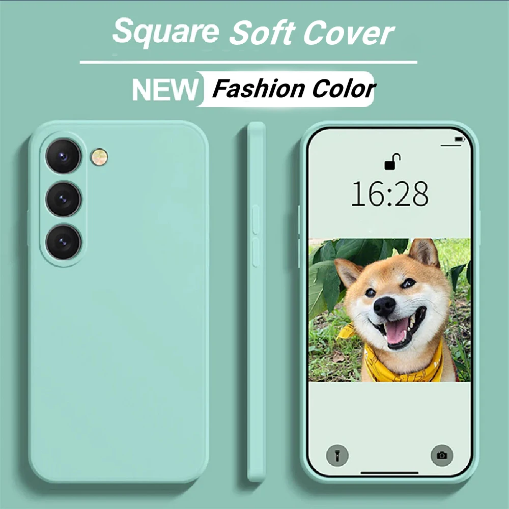 Neue quadratische weiche Silikon-Handyhülle für Samsung Galaxy A56 A36 A16 A55 A35 A15 A54 A34 A14 A53 mit integriertem Fluff, stoßfeste Abdeckung
