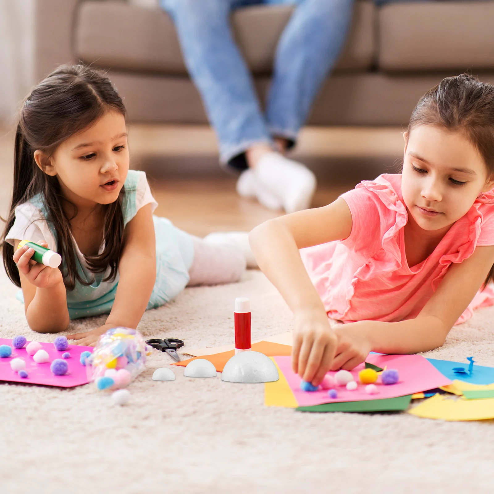 

300pcs Half Foam Balls Smooth White Hemispherical Polystyrene Craft For Diy Painting Christmas Ornament Decoration Foam