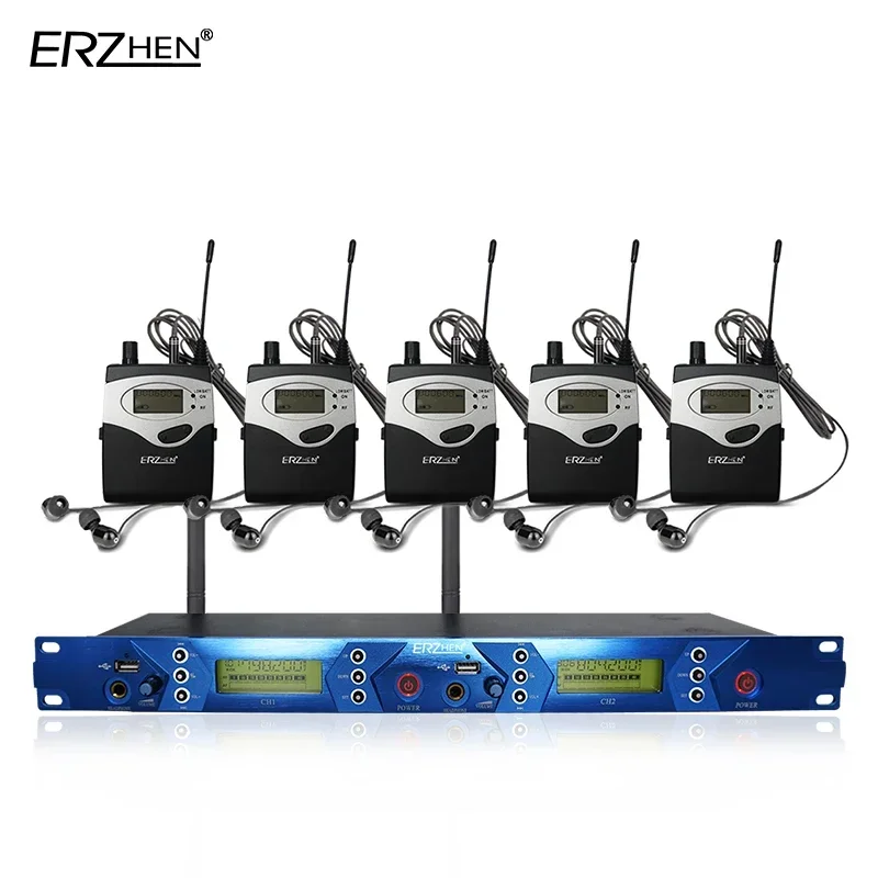 ERZHEN EM5012 In-Ear Monitor Wireless System Multi Transmitter Wireless In Ear Monitor Professional For Stage Performance