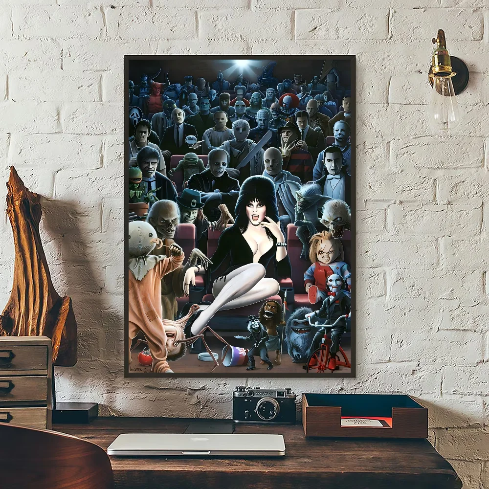 إلفيرا عشيقة الظلام ملصقات الفيلم الكلاسيكي HD جودة ملصق جدار الفن اللوحة دراسة الشمال ديكور المنزل #2