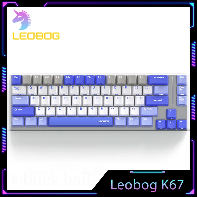 

Leobog K67 Mechanical Keyboards 3mode Bluetooth Wireless Keyboard Gaming Keyboard Hot-Swap Rgb Ice Crystal Switch Esport Keyboad