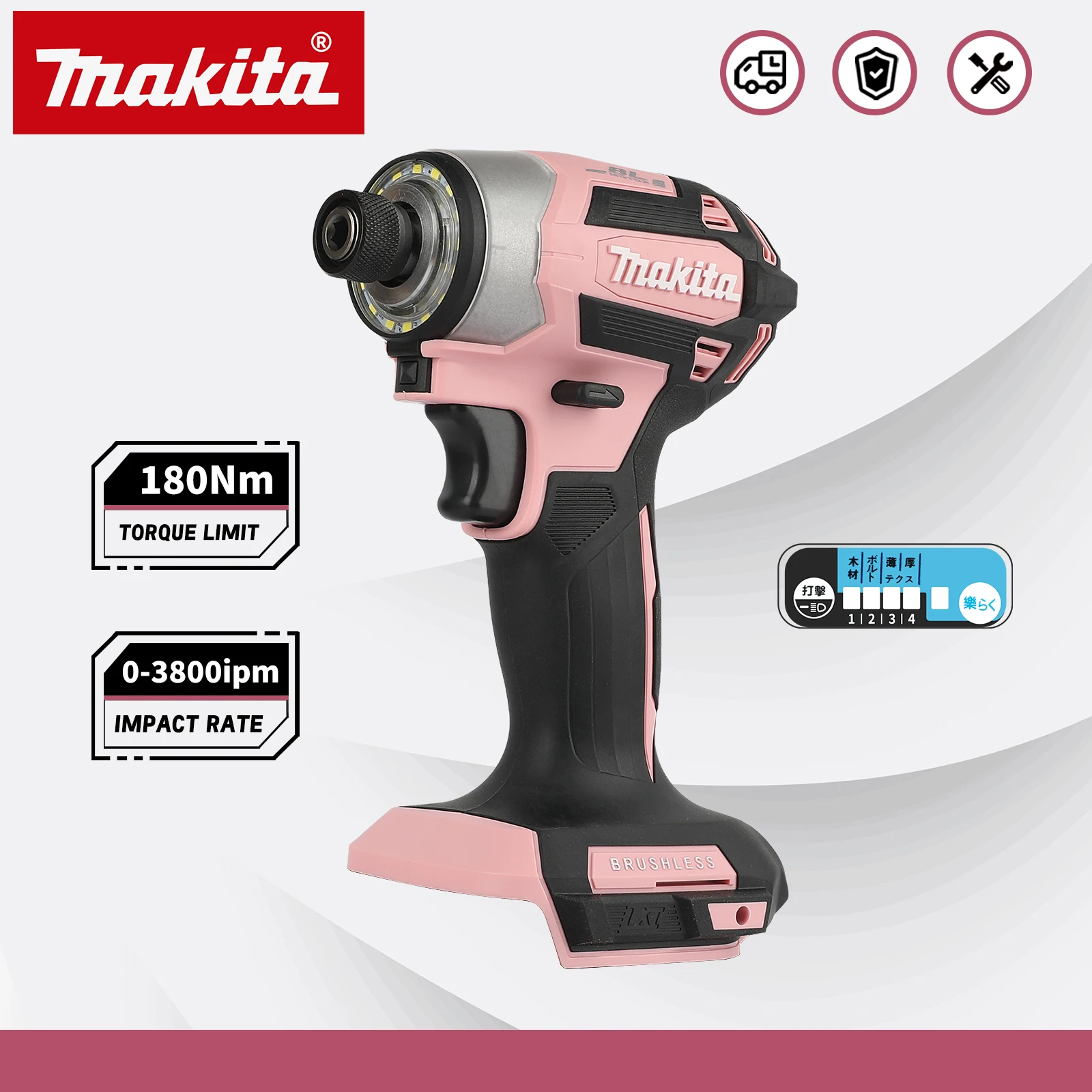 

Бесщеточная дрель Makita 18V DTD173 (черно-розовая) для дома и DIY, 180 Нм, электрическая, для дерева/болтов/Т-образного режима работы