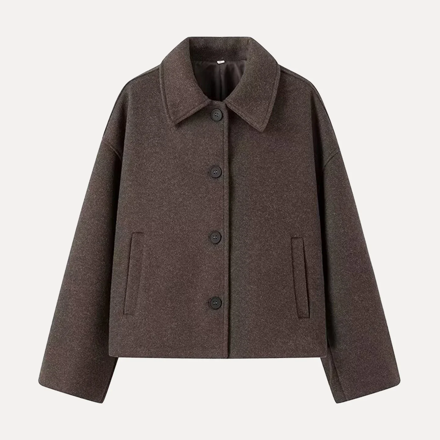 Nowy europejski płaszcz damski na sezon jesień 2025, zapinany na guziki, luźny krój.