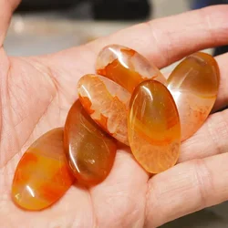 1pcs 40x20mm Natural stone long oval yellow brown striped agate opal crystal quartz jade beads DIY jewelry making necklace