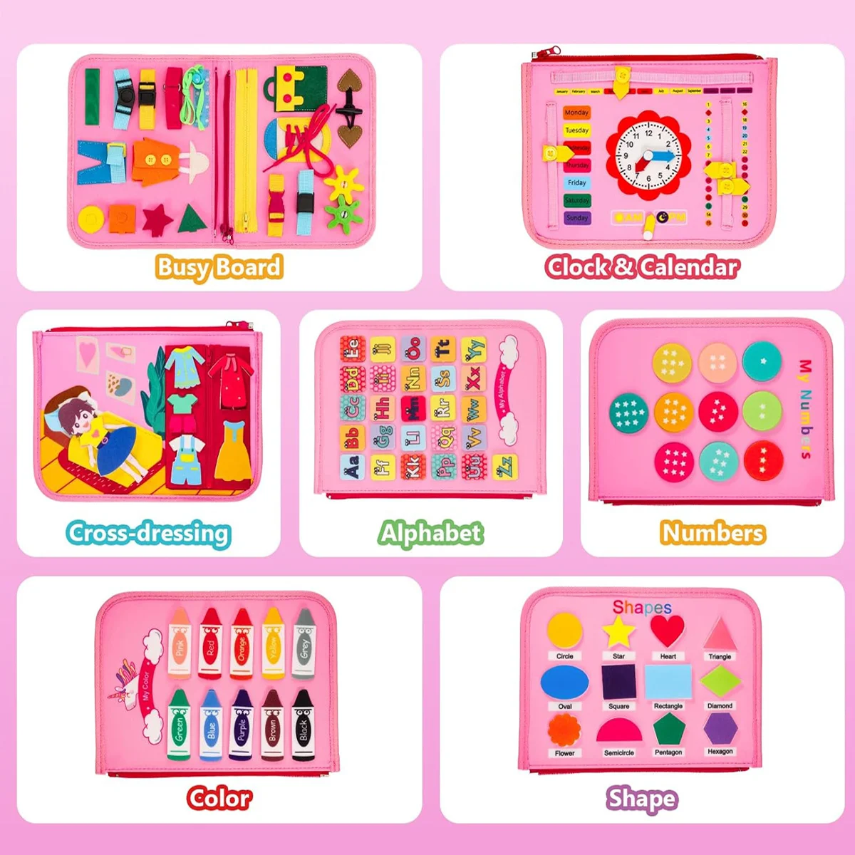 Druk bord, verjaardagscadeau voor jongens meisjes, druk boek voor vliegtuigreizen, educatief speelgoed voor het leren van fijne motoriek