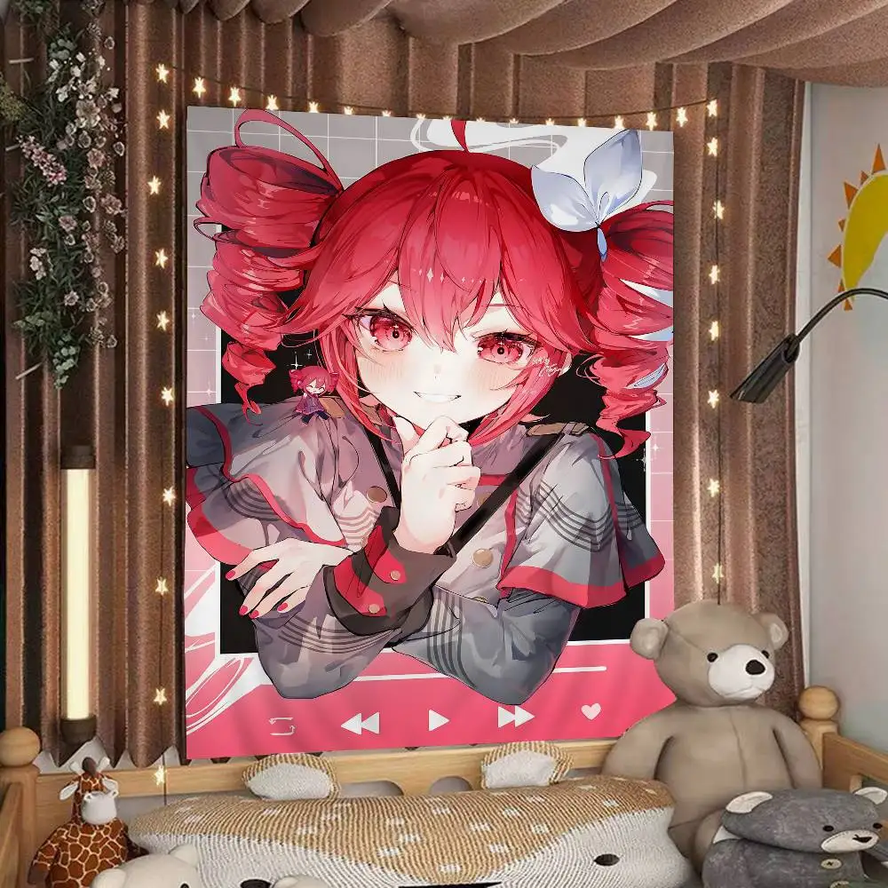 شعبية Vocaloid T-Teto لطيف فتاة الرسم البياني نسيج لغرفة المعيشة المنزل النوم ديكور ديكور فني للمنزل