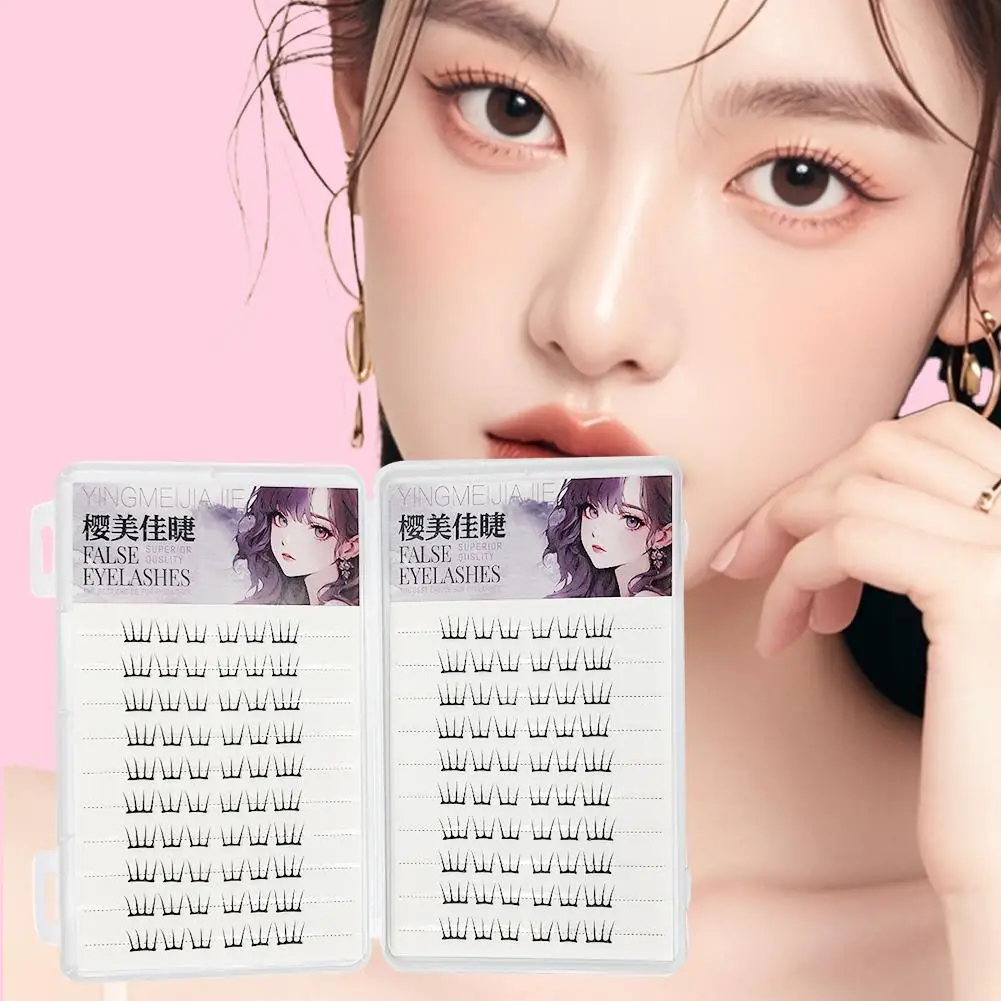 Korean Style Glue Free False Eyelashes Reusable Fake Lashes Eye-Lifting Effect For Gilrs Women Makeup Gift I1A6