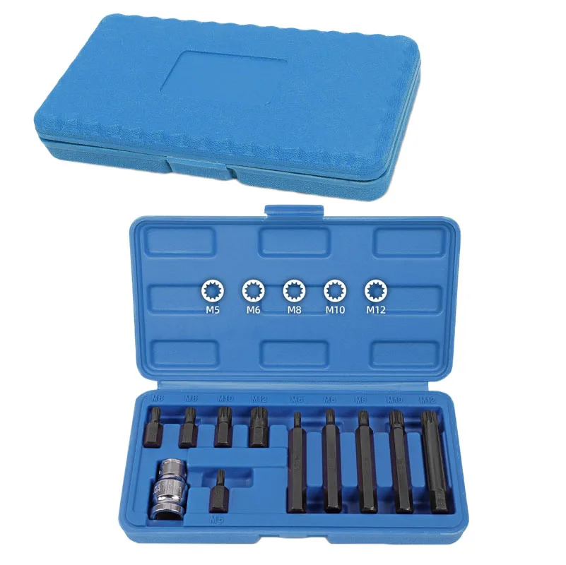 Hex Bit Socket Set 30mm 75mm For TORX 12 Point Alloy Steel 1/2 Inch Drive Compatible with For impact Driver Adapters