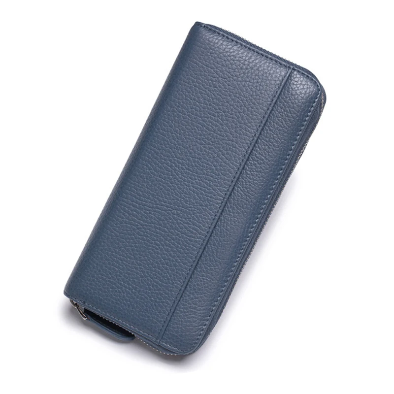 Women Genuine Leather Wallet RFID Blocking Zipper Fashion Large Capacity Credit Card Holder Wallets Long Purses 13 Colors