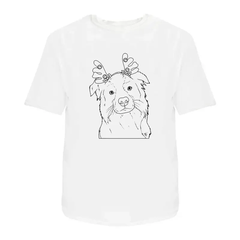 Christmas Border Collie' Cotton T Shirt Ta046384