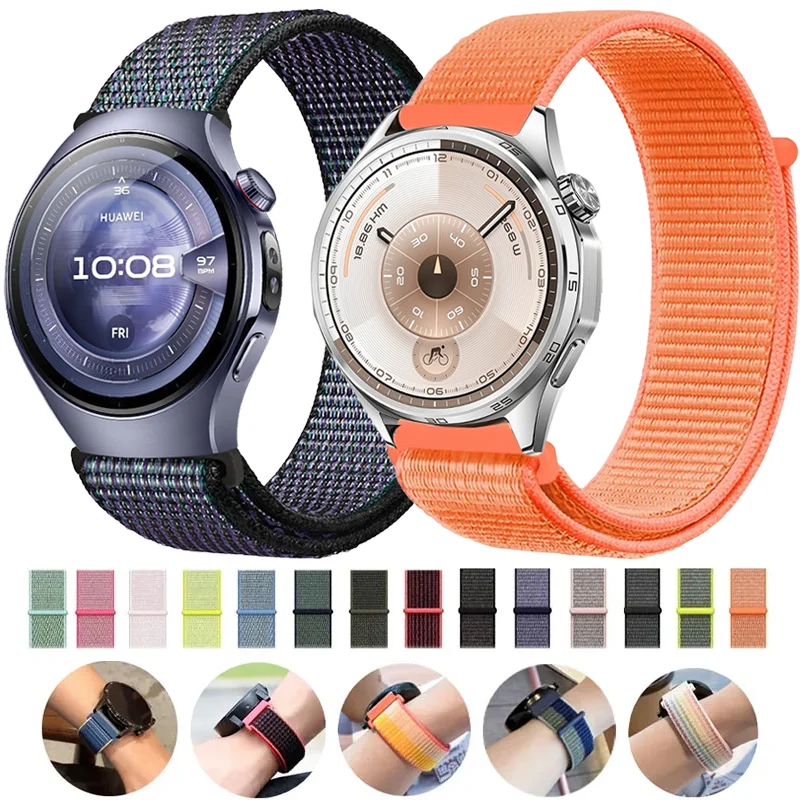 

Нейлоновый ремешок 20 мм 22 мм для Huawei Watch 5 GT6-5-4-3 Pro 46 мм, браслет, ремешок для Amazfit Balance 2/Bip 6/Active 2, дышащий ремешок