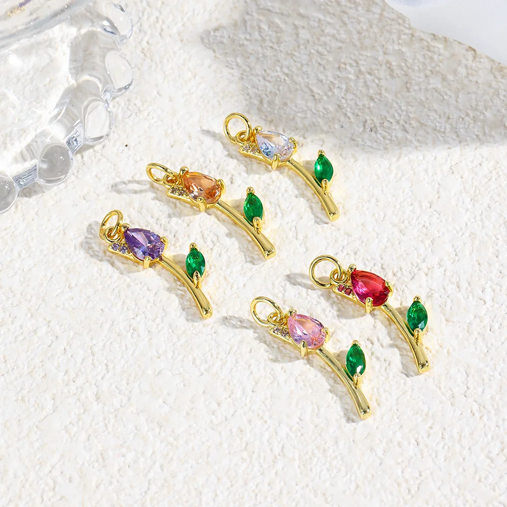 

10 шт./лот DIY микс ювелирных изделий аксессуары медные тюльпаны розы подвески телефон кулон для браслета