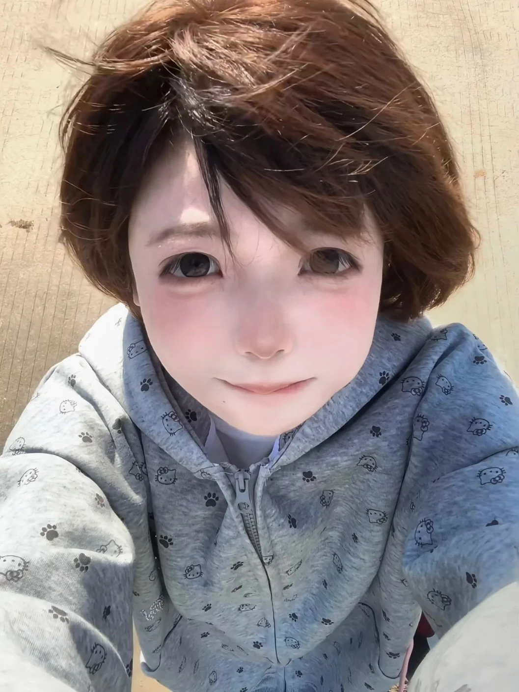 Retro American  Paw Print Hoodie Women's Loose Casual Sle Autumn Winter Open Cardigan Couple's Leisure Outerwear