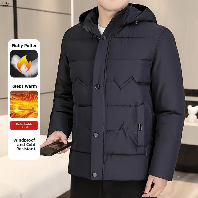 Chaqueta de Aodón uesa de Invierno Luy Plum, Estilo Casual para Hombre, Abrigo Cálido para Hombres de Mediana Edad y Ma...