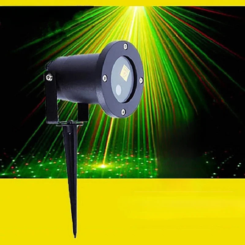 Palco ao ar livre Luzes LED com controle remoto, feixe de laser, impermeável, Natal Insert Lawn Lamp, Home Holiday Party Decoração