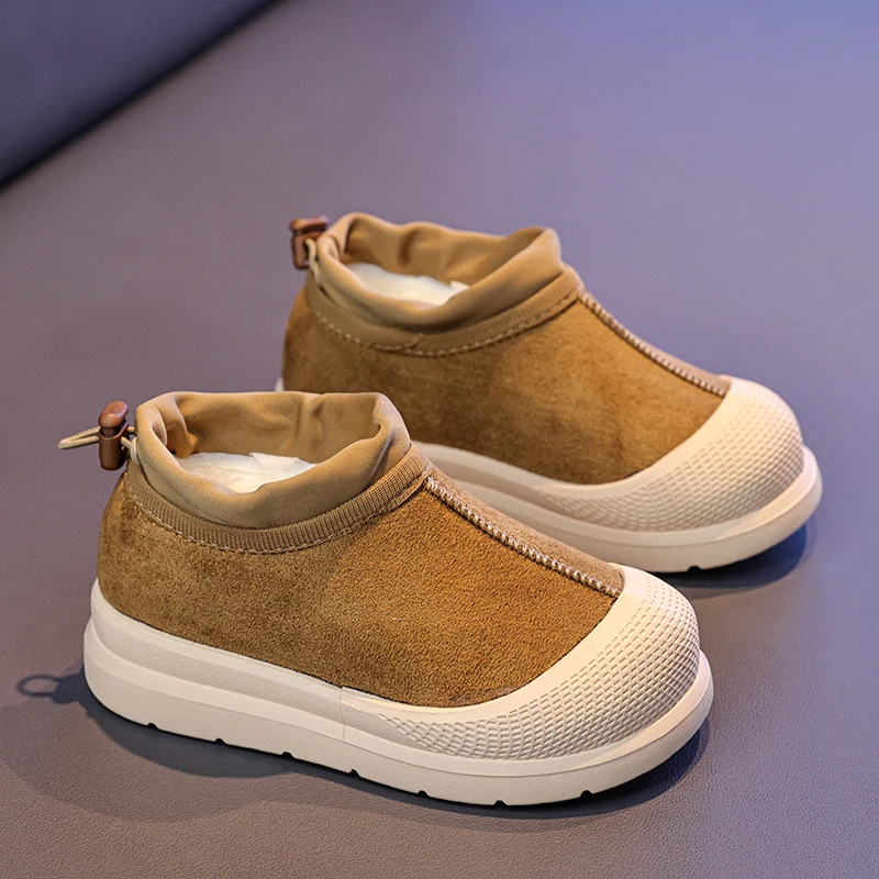 أحذية الثلوج الشتوية من جلد الغزال للدفء، أحذية للأولاد والبنات للطلاب، أحذية الخريف للرجال والنساء، أحذية قطنية للأطفال #2