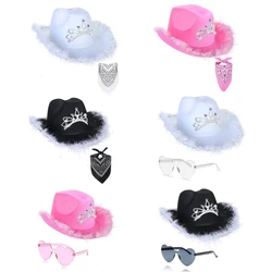 Cowboy Hat Glasses Bandana Bachelorette Bandanas bachelorette Party Hat For Adults Funny Bridal Costume Adult Women