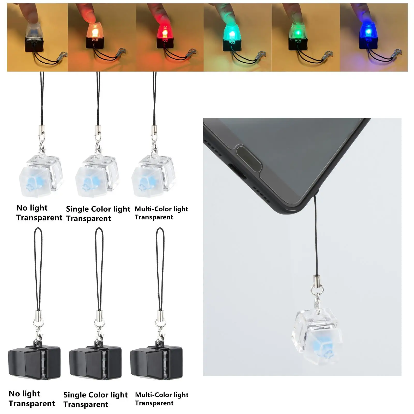 Mechanical Keyboard Switch Tester Pendant Key Rings Toy Decoration DIY