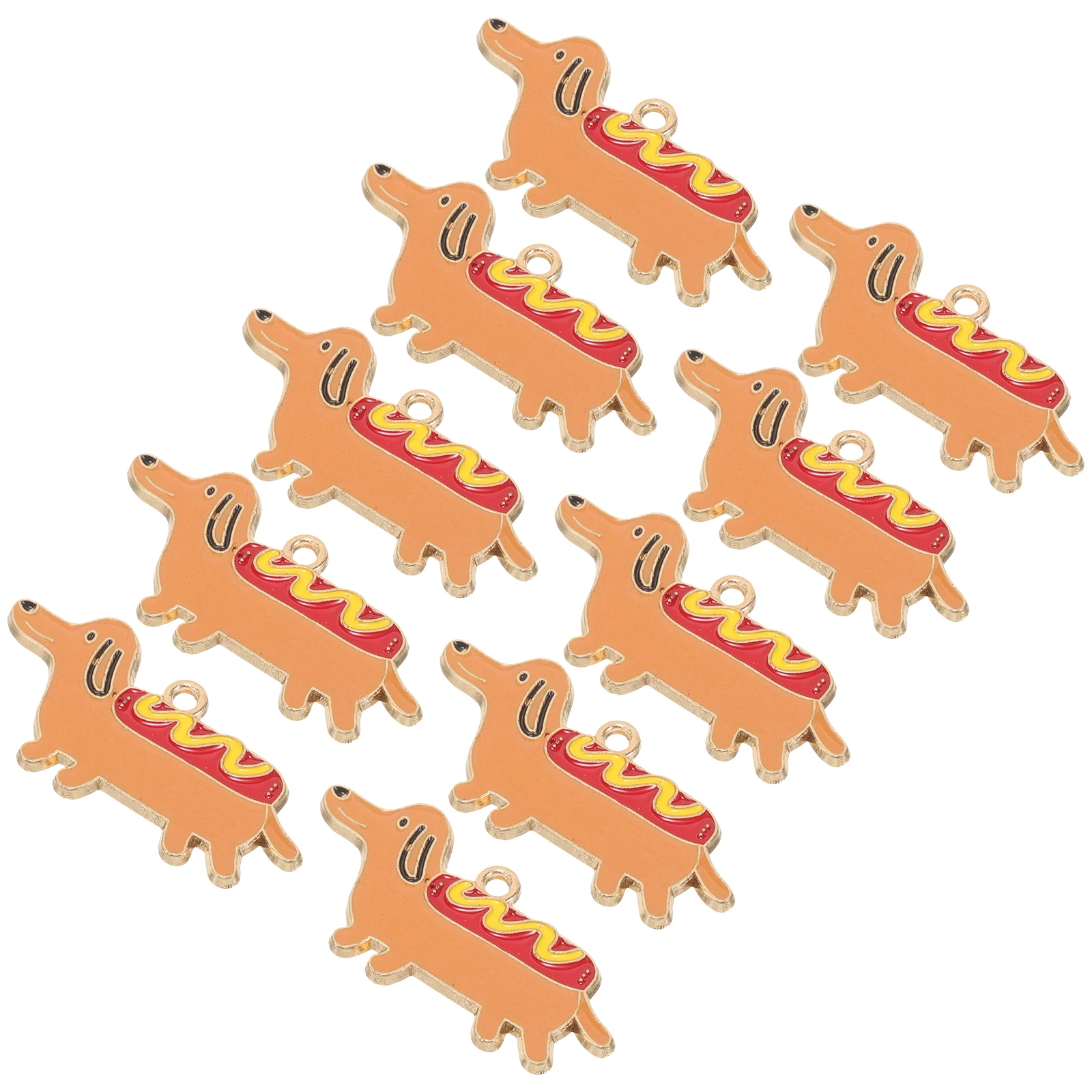 

10 Pcs Alloy Sausage Dog Charms Adorable Handmade Ornaments for DIY Necklace Bracelet Earrings Pendants Crafts