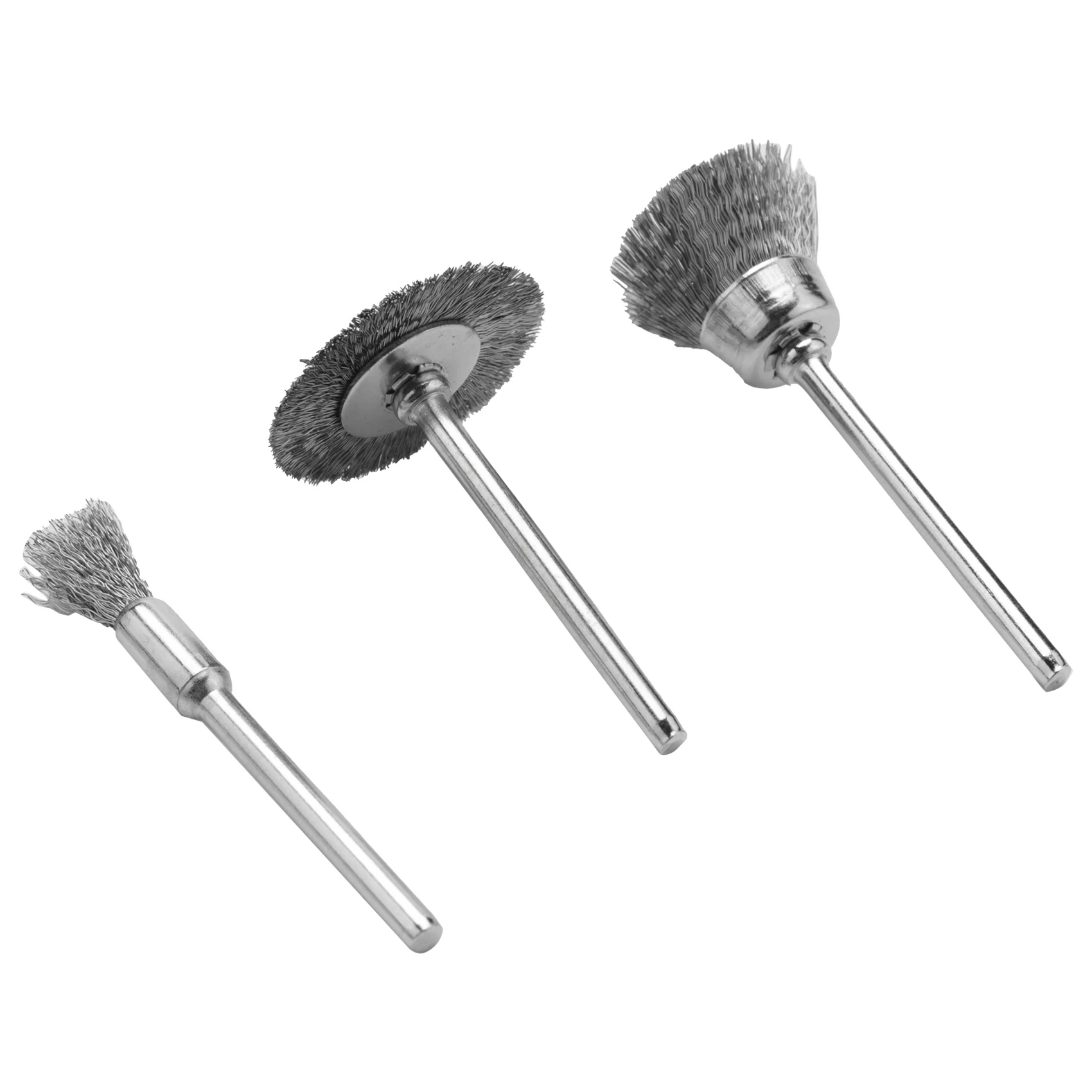 A04G-Steel Rotary Brush For 120Pcs 3Mm Shank Wire Wheel Brush Mini Drill Rotary Tool For Metal Rust Polishing