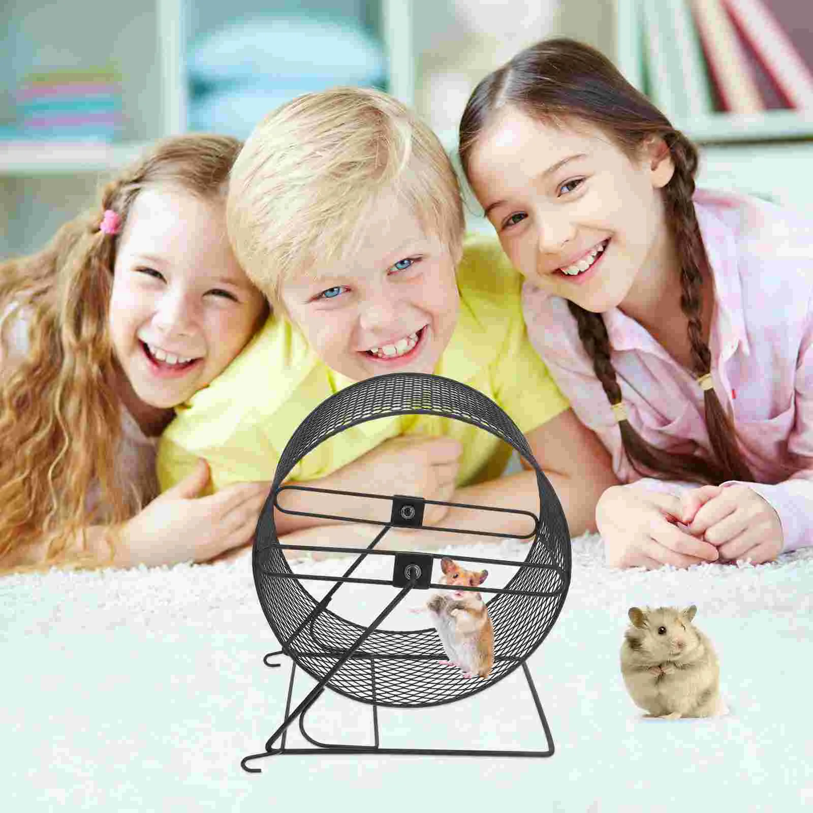 

Hamster Running Wheel Toy Hedgehog Rat Cage Squirrel Funny Iron Exercise Plaything Small Animals Baby Toys