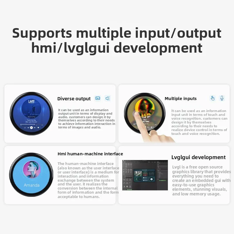 ESP32-S3 development board, can be connected to AI Xiaozhi 1.46-inch circular touch screen, onboard voice input module