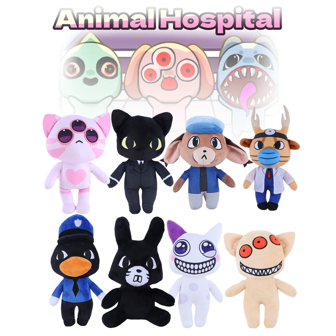 Image of Kawaii Q-board Tierklinik Plüschtier Spielzubehör Baby Ratthew Ron Dr. Harlow Puppe für Kinder, Spielfans, Geschenk, Heimdekoration
