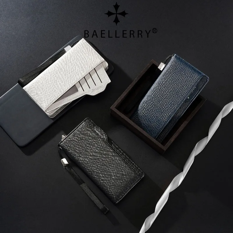 Baellerry Luxury Brand Men's Phone Handbag Credit Card Package Business Large Capacity Wallet for Men