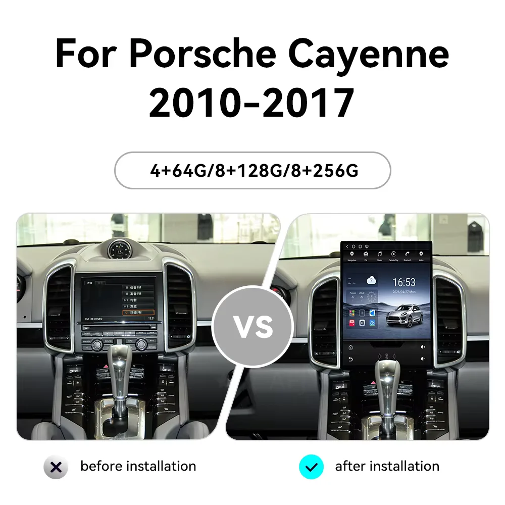 12.1 Inch Carplay Android 14 For Porsche Cayenne 2010 2011-2017 Car GPS Navigation Multimedia Player Head Unit Car Radio Media